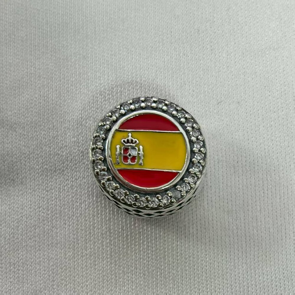 Pandora Spain Flag pendant, S925 Silver Jewelry